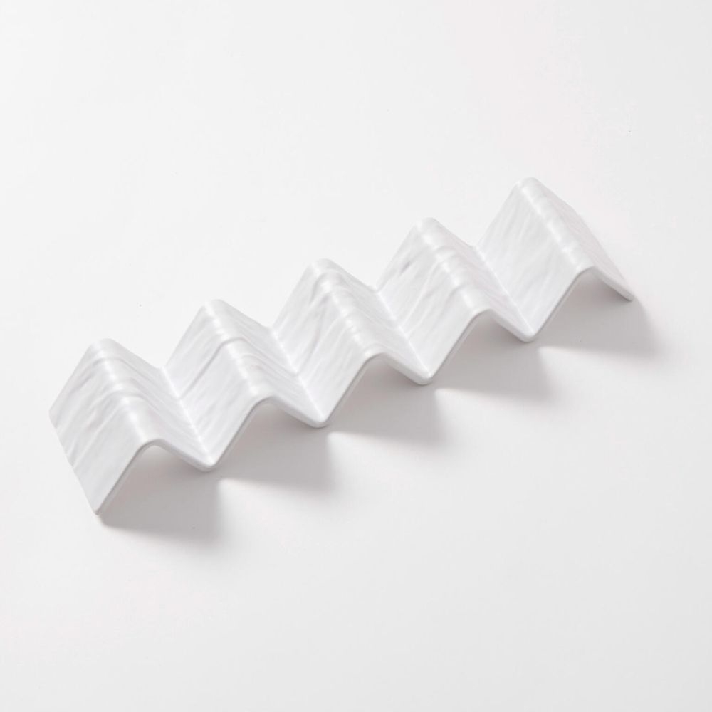 American Metalcraft White Faux Slate Melamine Taco Holder 4 or 5 Compartment Taco Holder, 13 1/4 x 3 x 2 inch