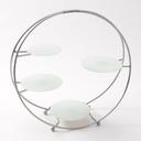 American Metalcraft Silver Round Four Tier Stand, 21 1/8 x 6 5/8 x 21 3/4 inch