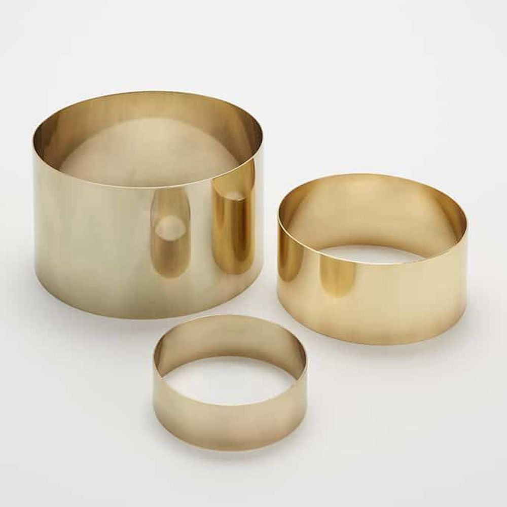 American Metalcraft Gold Stainless Steel Satin Finish Round Riser Set, Set Of 3