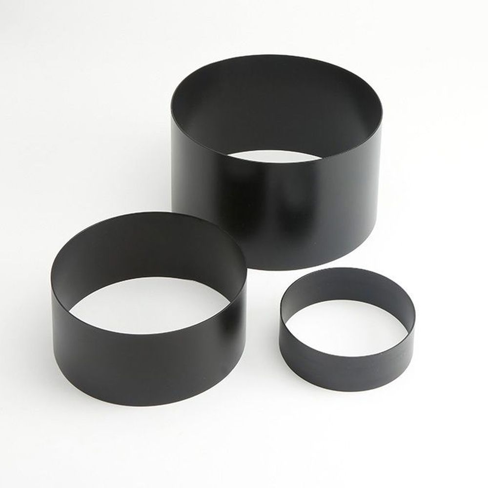 American Metalcraft Black Stainless Steel Satin Finish Round Riser Set, Set Of 3