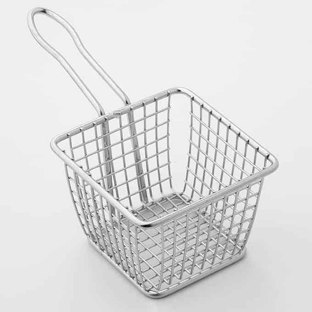 American Metalcraft Stainless Steel Square Mini Fry Basket With 3-1/2 Inch Handle, 4 X 4 X 3 Inch
