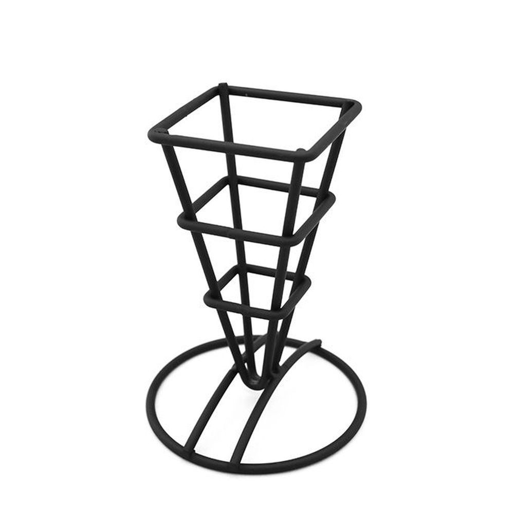 American Metalcraft Black Stainless Steel Square Cone Holder, 2 1/2 X 3 5/8 X 5 1/4 Inch