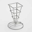 American Metalcraft Stainless Steel Square Fry Cup Holder, 2 1/2 x 3 5/8 x 5 1/4 inch