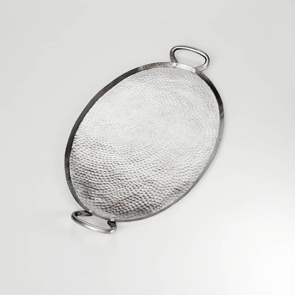 American Metalcraft Hammered Stainless Steel Small Oval Griddles And Stands, 23-3/4 X 13-3/4 X 1-3/4 Inch -- 4 Per Case