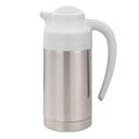 SteelVac Brushed Stainless and White Finish Vacuum Insulated Creamer with Steel Base and Twist Lid