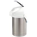 Color-Me-SVAC Brushed Stainless and White Finish Vacuum Insulated Airpot with Lever Pump Lid 2.2 Liter Capacity