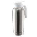 ErgoServ Stainless Vacuum Insulated Creamer with Brushed Stainless and White Finish Push Button Lid
