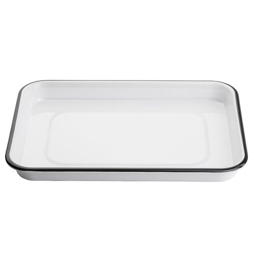 White and Black Rim 1/4 Size Melamine Sheet Pan