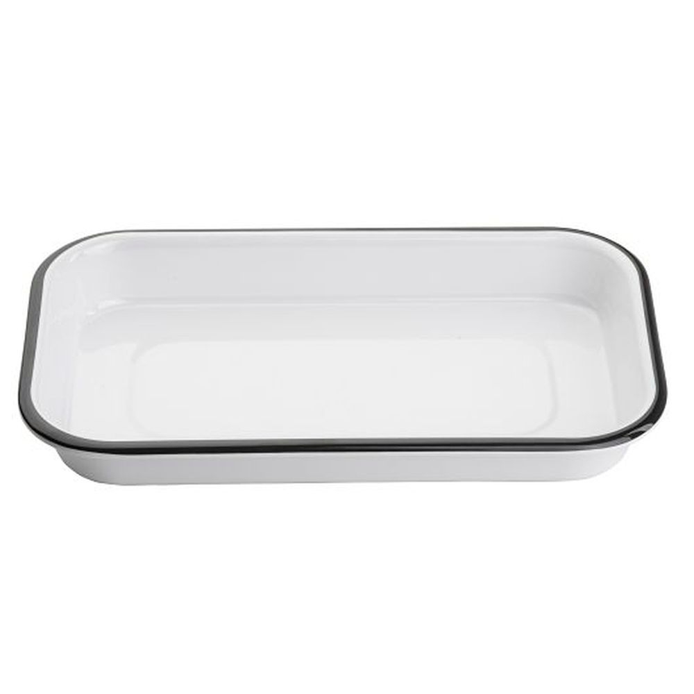White with Black Rim 1/8 Size Melamine Sheet Pan