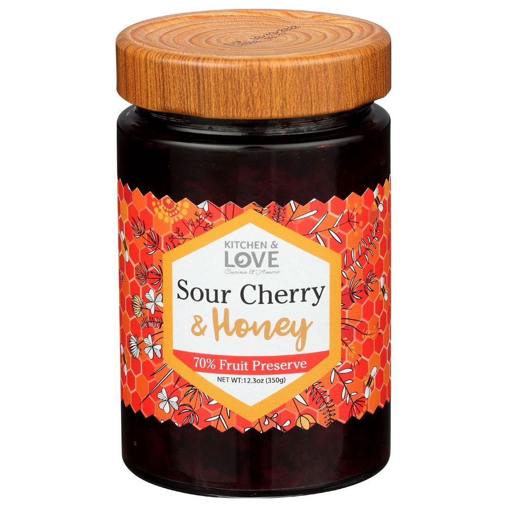 Kitchen & Love Sour Cherry And Honey Preserve, 12.3 Ounce -- 6 Per Case