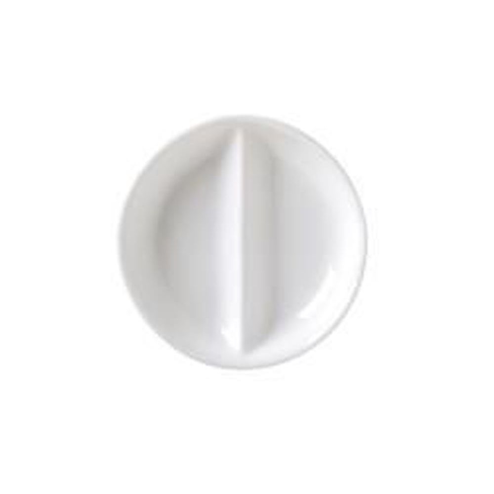 White 3 7/8 inch Round Divided Sauce Dish