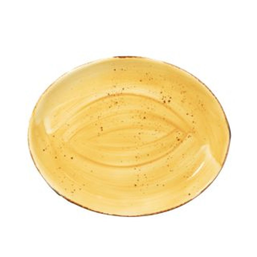 London Terra Porcelain 13.5 X 11 Inch Terra Sunrise Oval Platter, 12 Count