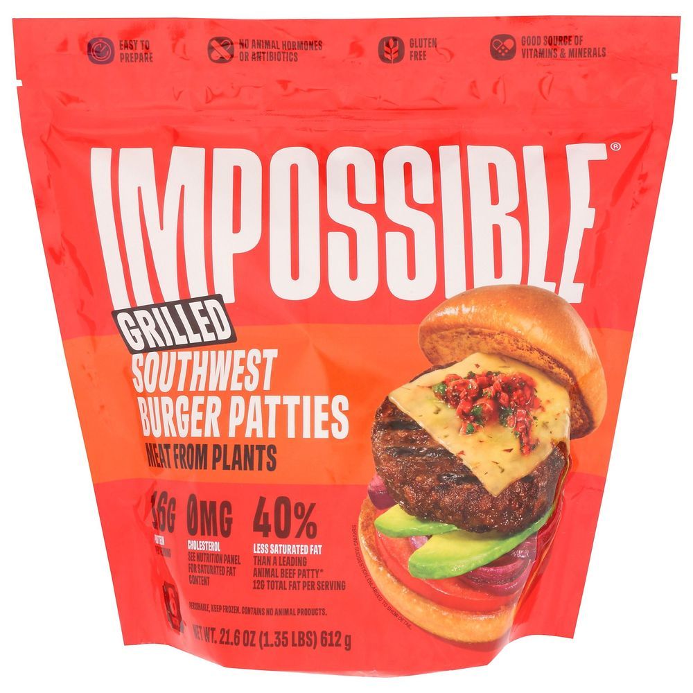Impossible Grilled Southwest Burger Patties, 21.6 Ounce -- 6 Per Case