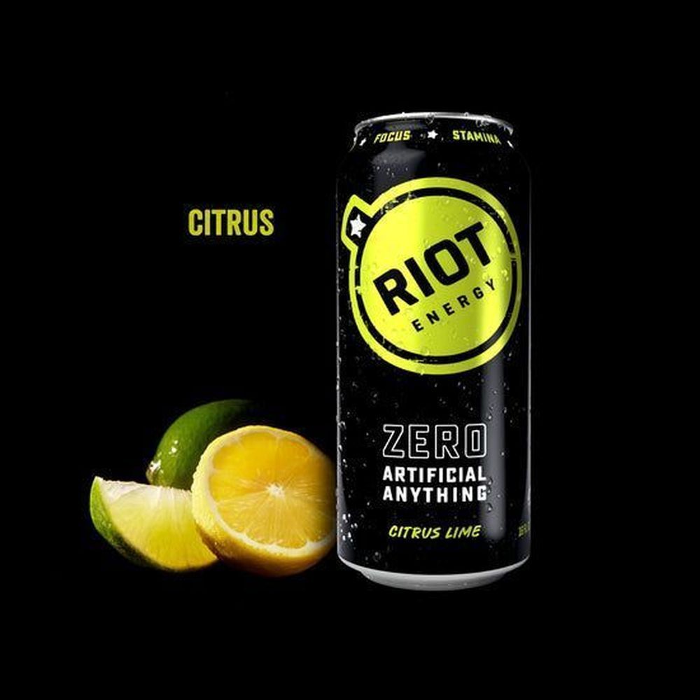 Riot Citrus Lime Energy Drink, 16 Fluid Ounce -- 12 Per Case