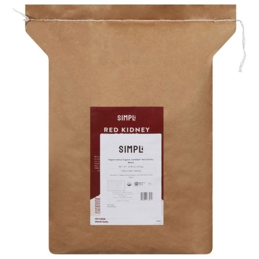 Simpli Regenerative Red Kidney Beans - Bulk, 25 Pound