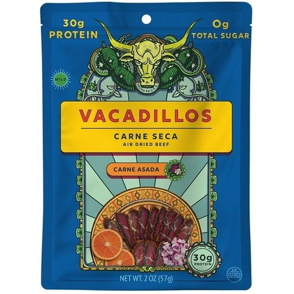 Vacadillos Carne Seca Carne Asada Air Dried Beef, 2 Ounce -- 8 per case