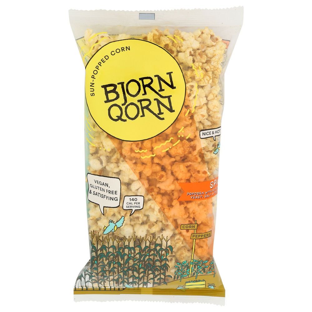Bjornqorn Spicy Sun Popped Popcorn, 3 Ounce -- 12 Per Case