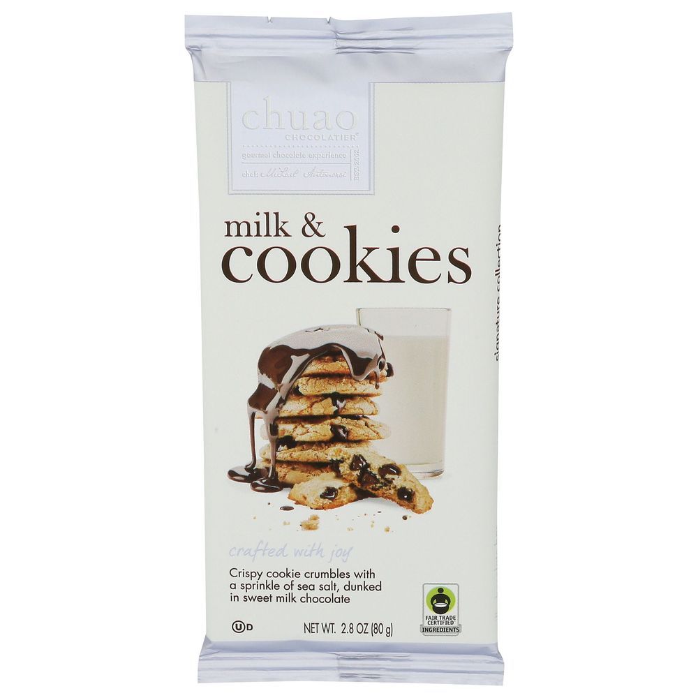 Chuao Chocolatier Milk And Cookies Chocolate Bar, 2.8 Ounce -- 12 Per Case
