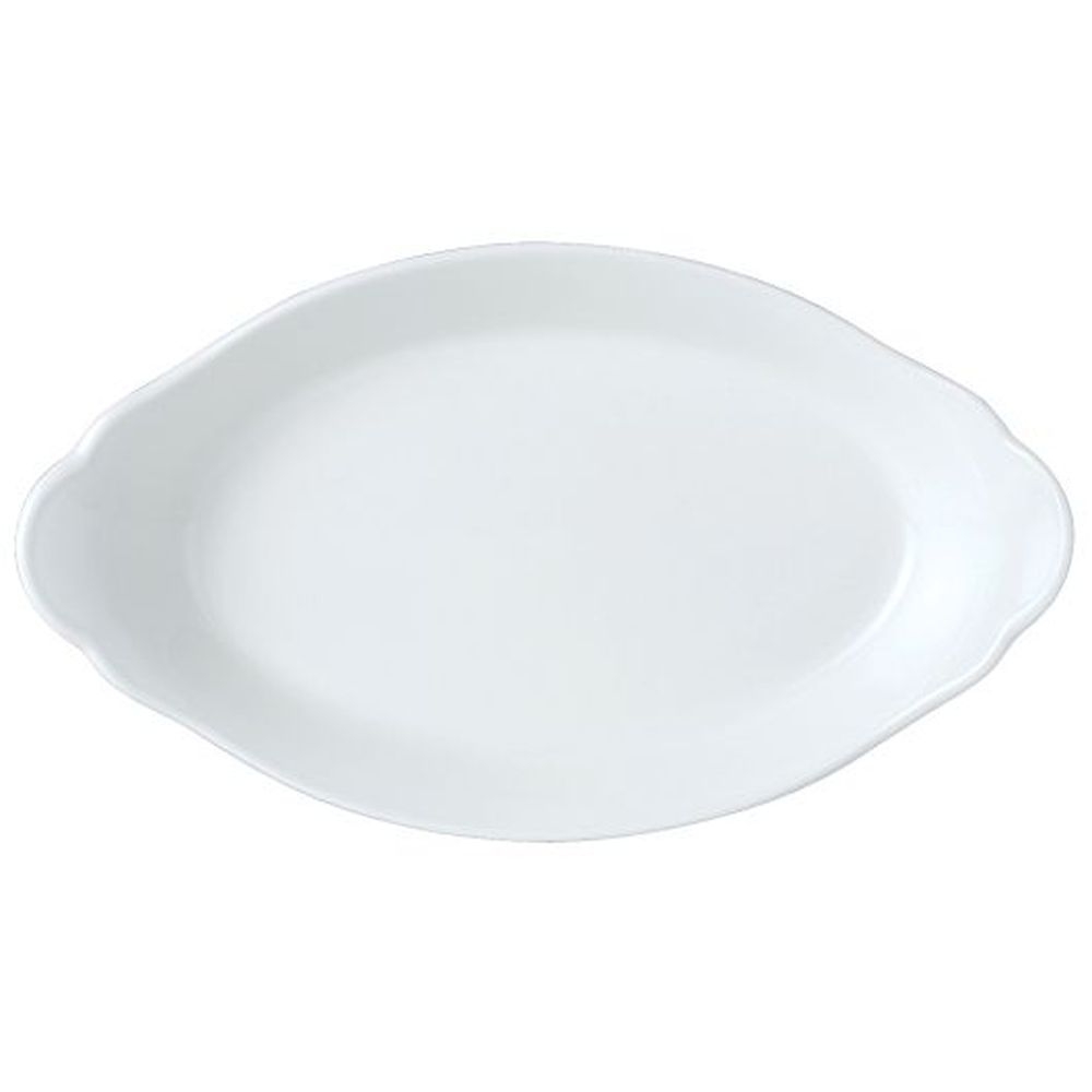 Simplicity White Alumina Vitrified 27.5 Ounce Oval Earred Dish, 12 count