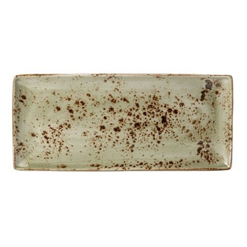 Steelite Craft Green Alumina Vitrified 14.5 Inch Rectangle Tray, 6 Count