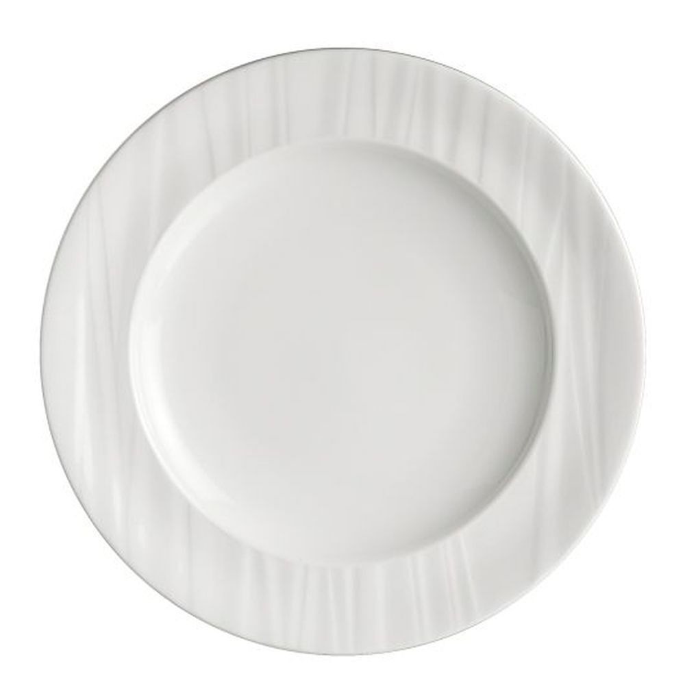 Folio Ruche Bone China 10.0 Inch Banquet Rim Plate, 24 Count