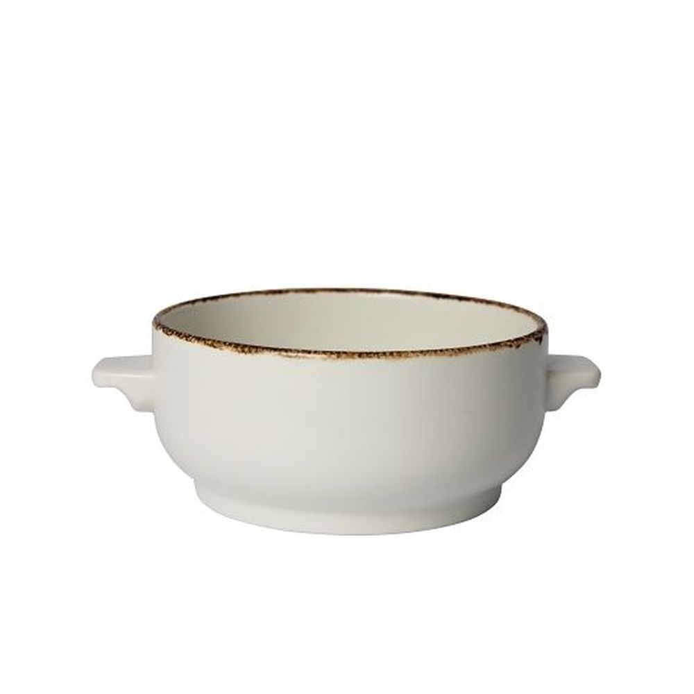Steelite Brown Dapple Alumina Vitrified 15 Ounce Soup Bowl, 6 Count