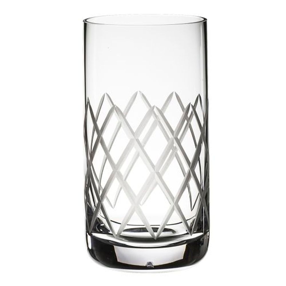 Diamond Cut Glass 13.25 Ounce Highball Tumbler, 24 count