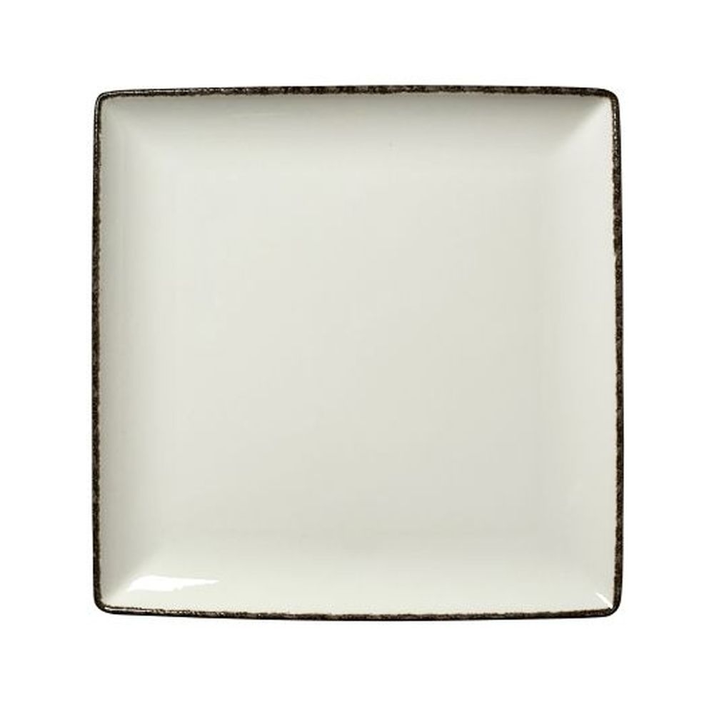 Charcoal Dapple Alumina Vitrified 10.5 inch Taste Square Tray, 6 count