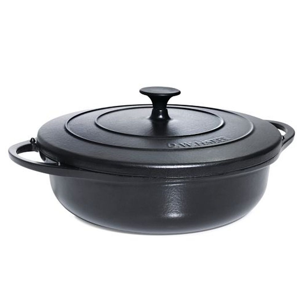 Home Style Black Cast Iron Dutch Oven Chafer, 5 Quart Capacity