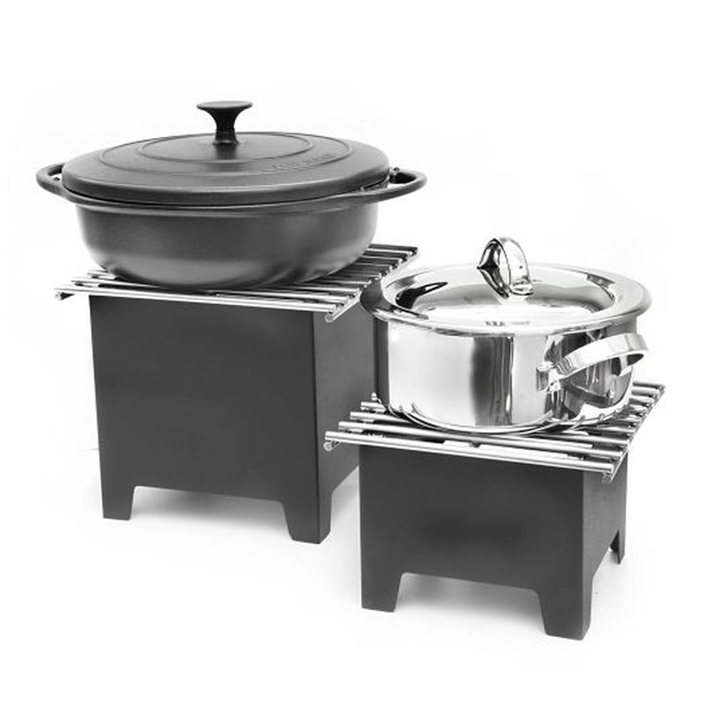 Black Teflon Mini Riser with Grill, 7.5 x 7.5 x 6.0 inch