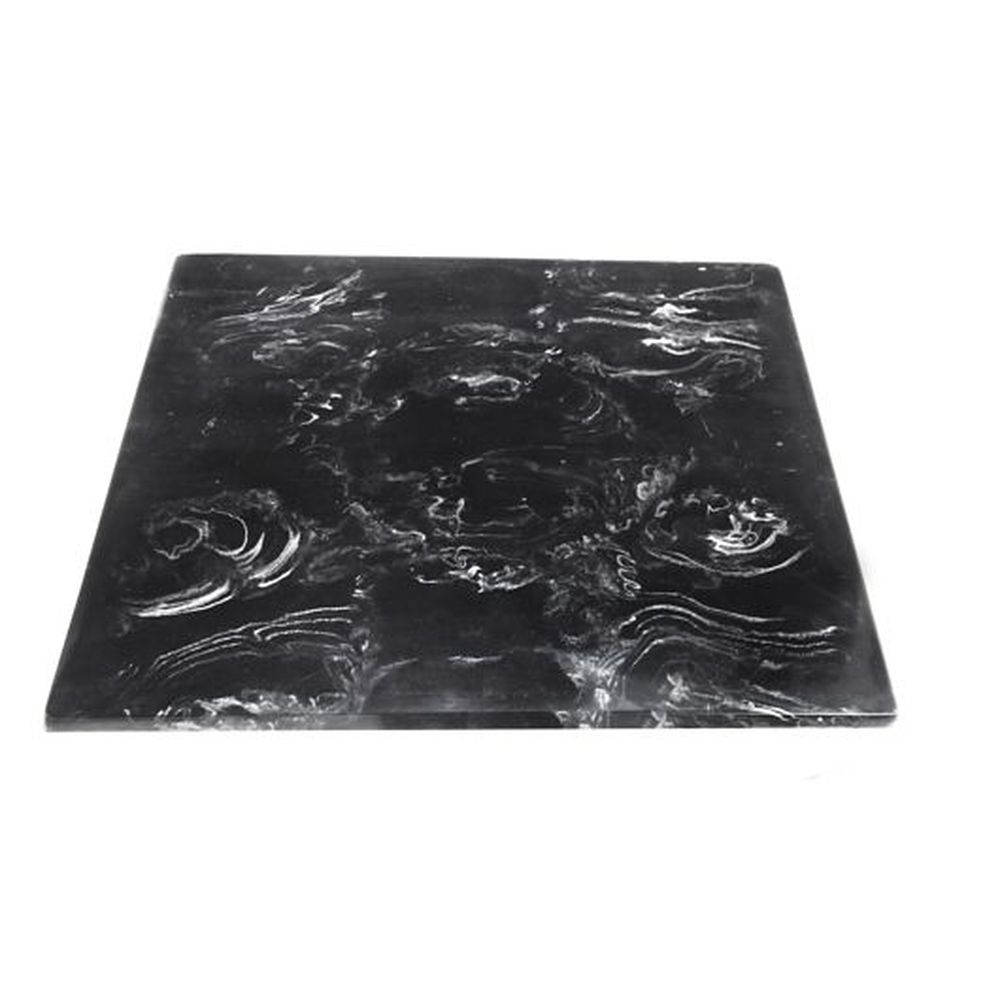Fusion Buffet Grey Marble Resin Square Tile, 14.0 x 14.0 inch