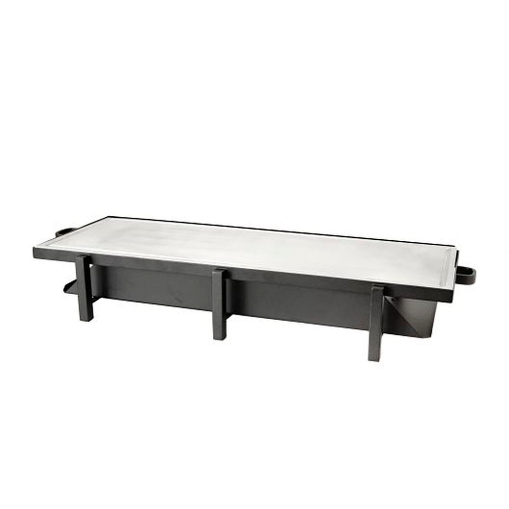 Tempo Black Tower Heater Stand with Aluminum Insert, 40.0 x 14.0 inch