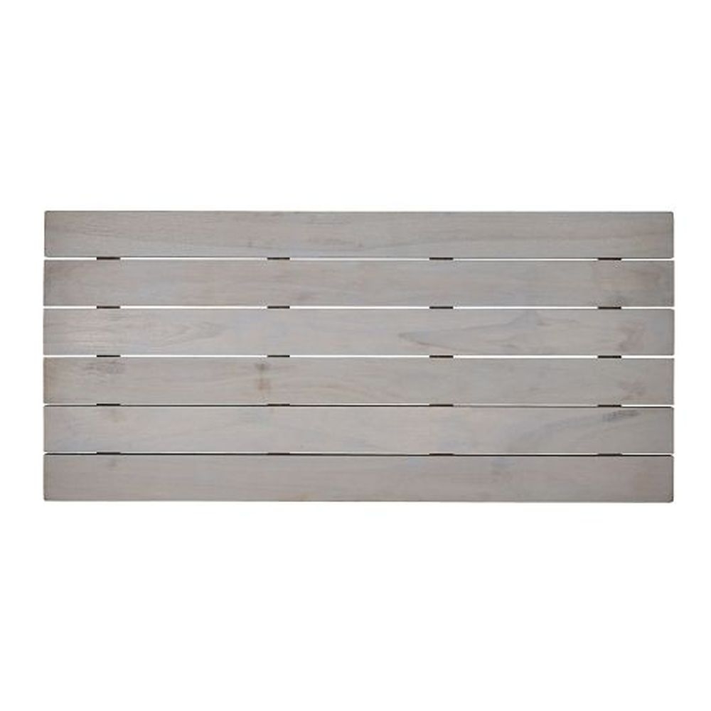 Fusion Buffet Grey Wash Teak Wood Rectangle Tile, 24 x 11 inch
