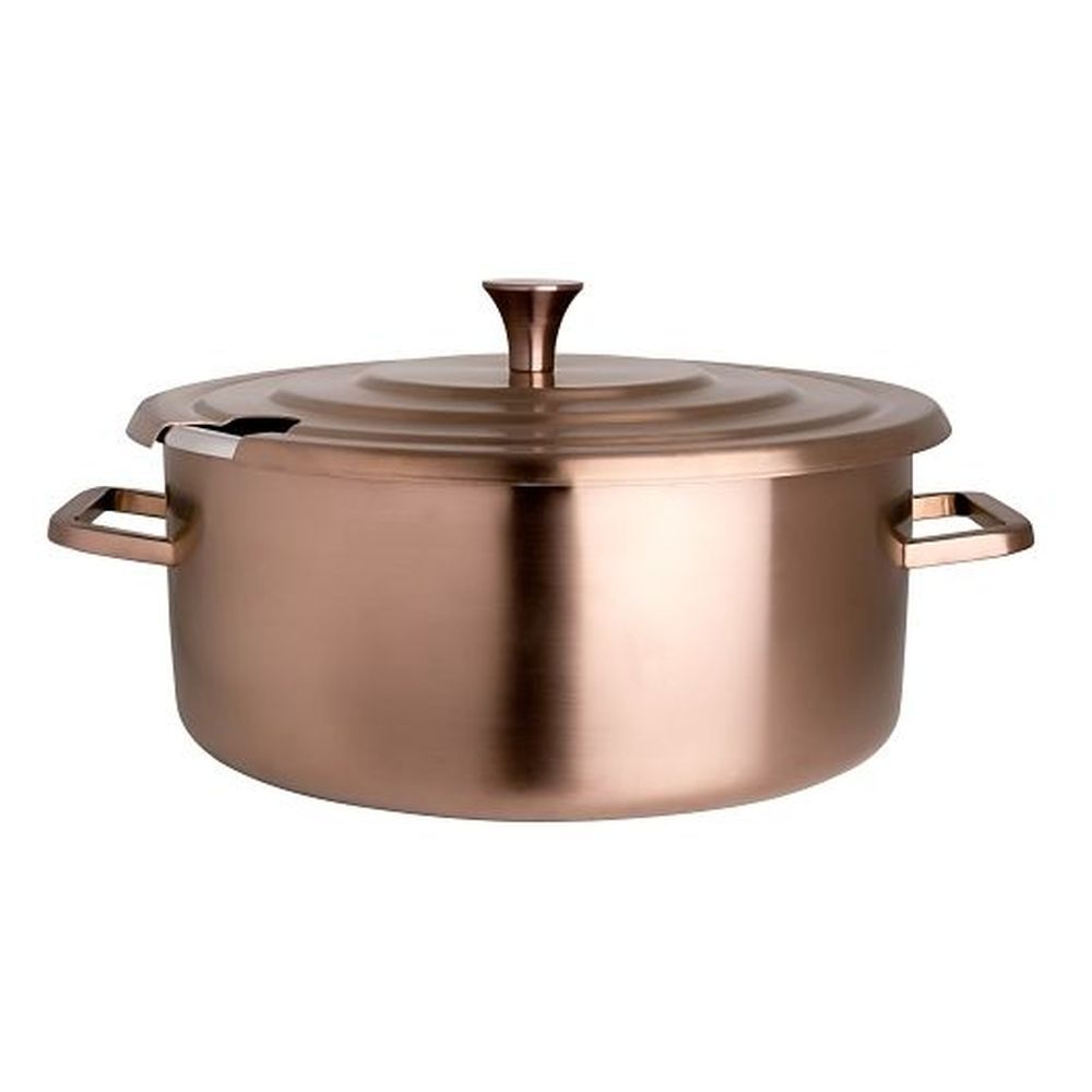 Creations Stainless Steel Bronze Round Homestyle Soup Chafer, 5.5 Quart Capacity