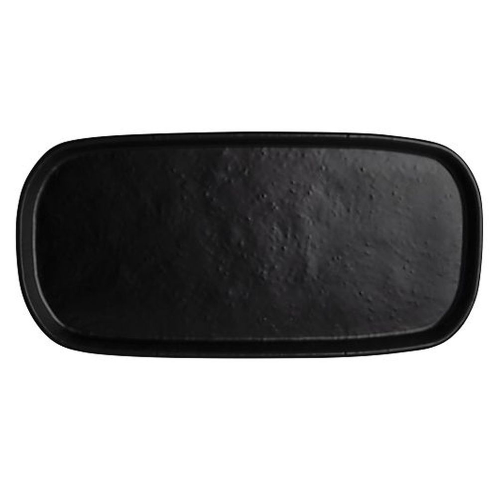 Cali Black 14 1/2 x 7 inch Melamine Rectangular Tray, 6 count