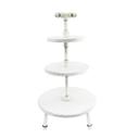 Aged White 3-Tier Buffet Stand with Pipe Legs, 26 x 14 inch