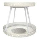 Crackle Cream Seafood Tower Set with Drains, 10.25 inch