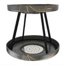 Marble Grey Seafood Tower Set with Drains, 10.25 inch