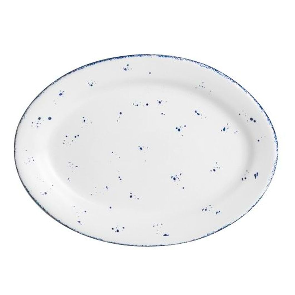 Anfora Brisa 13.5 Inch Rolled Edge Oval Platter, 12 Count