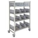 Cambro Camshelving Premium Speckled Gray 4 Solid Shelves Mobile Flex Station with Divider Panels, 24 x 48 x 75 inch
