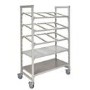 Cambro Camshelving Premium Speckled Gray 2 Solid Shelves and 3 Tiers Mobile Flex Station with Angled Divider Bar, 24 x 48 x 75 inch