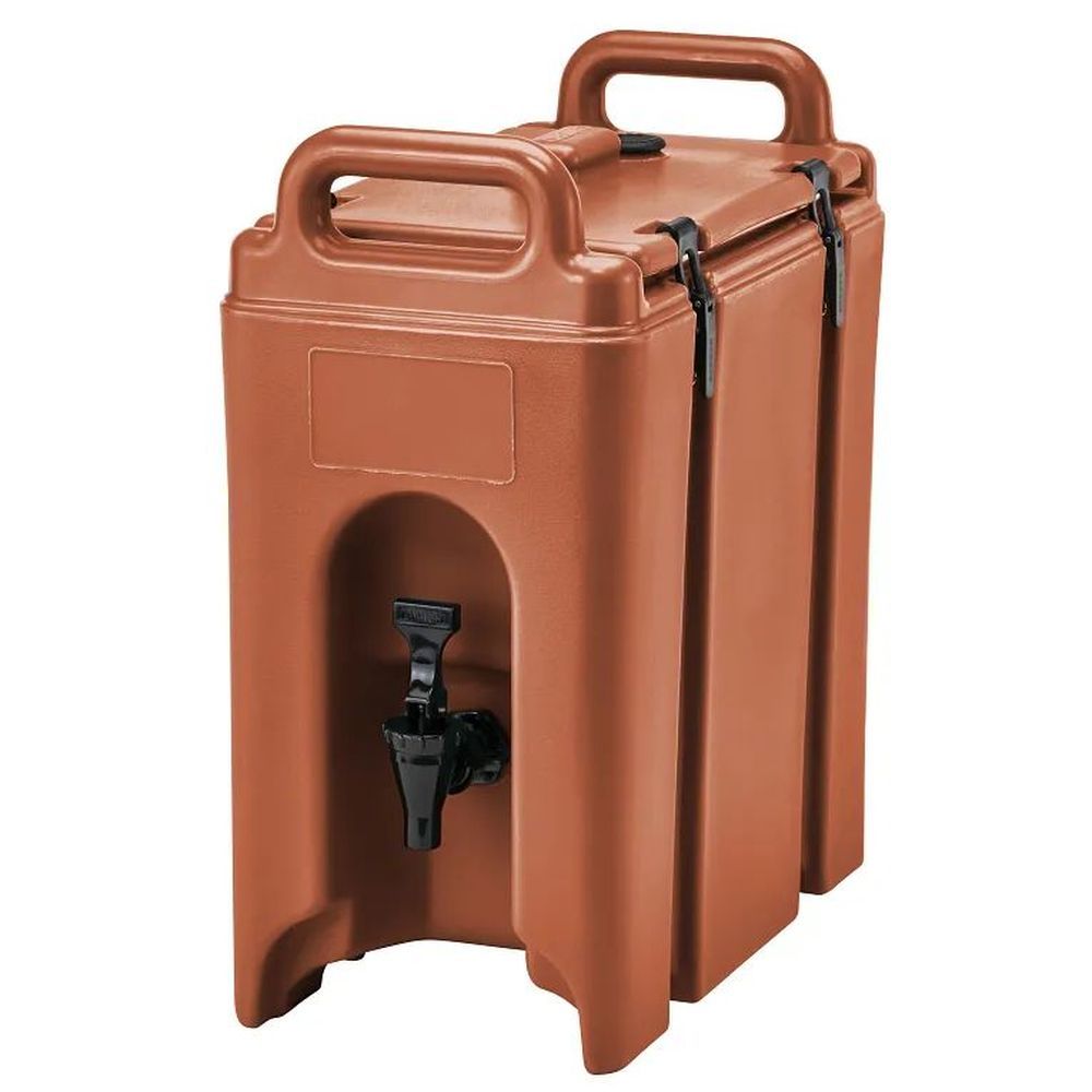 Cambro Camtainers Brick Red 2.5 Gallon Insulated Beverage Dispenser, 9 1/4 X 17 X 18 3/8 Inch