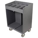 Cambro Granite Gray Tray and Silverware Cart with Pan and Vinyl Cover, 32 3/8 x 21 1/4 x 45 1/2 inch.