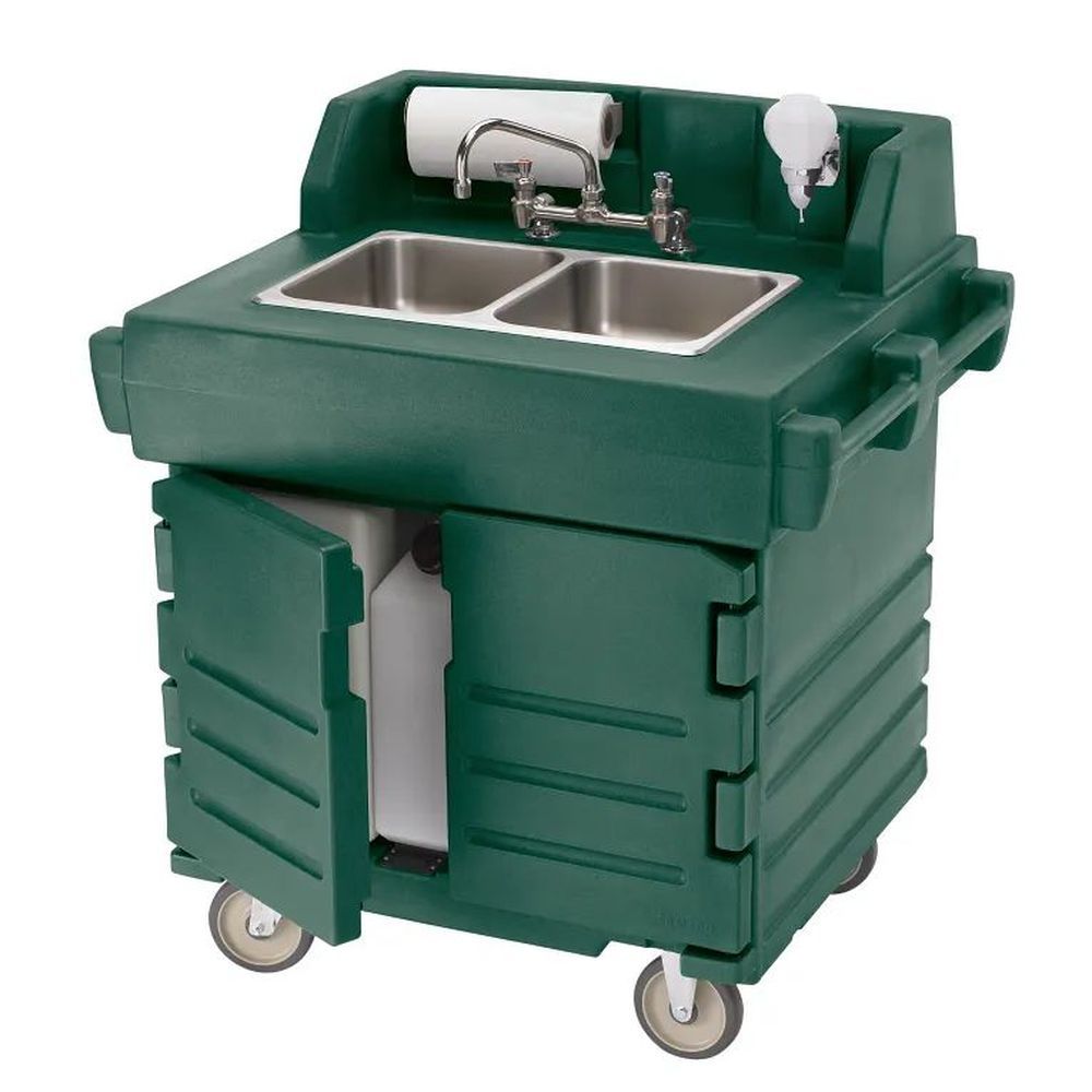 Cambro Camkiosk Green Polyethylene 110v Hand Sink Cart With Heater, 40 9/16 X 33 X 45 1/2 Inch