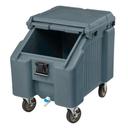 Cambro Standard Height Granite Gray Slidinglid Ice Caddy with Swivel and Fixed Caster, 100 Pound Capacity
