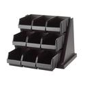 Cambro Organizers Rack with 2 Bins, Black, 20 1/8 x 21 3/8 x 14 1/4 inch.