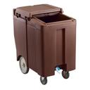 Dark Brown Cambro SlidingLid 175 lb Ice Caddies, 23 x 33 x 38 1/16 inch.