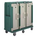 Cambro Granite Green Tall Profile 3 Door 30 Tray 3 Compartment Meal Delivery Cart, 60 x 63 5/8 x 29 1/4 inch.