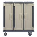 Cambro Tall Profile 3 Compartment Meal Delivery Cart with Security Package, Granite Gray, 60 x 29 1/4 x 63 5/8 inch.