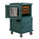 Cambro 110 Voltage Granite Green 2 Compartment Hot Holding Insulated Ultra Camcart with Heavy Duty Casters, 28 3/4 x 54 1/8 x 33 3/8 inch.